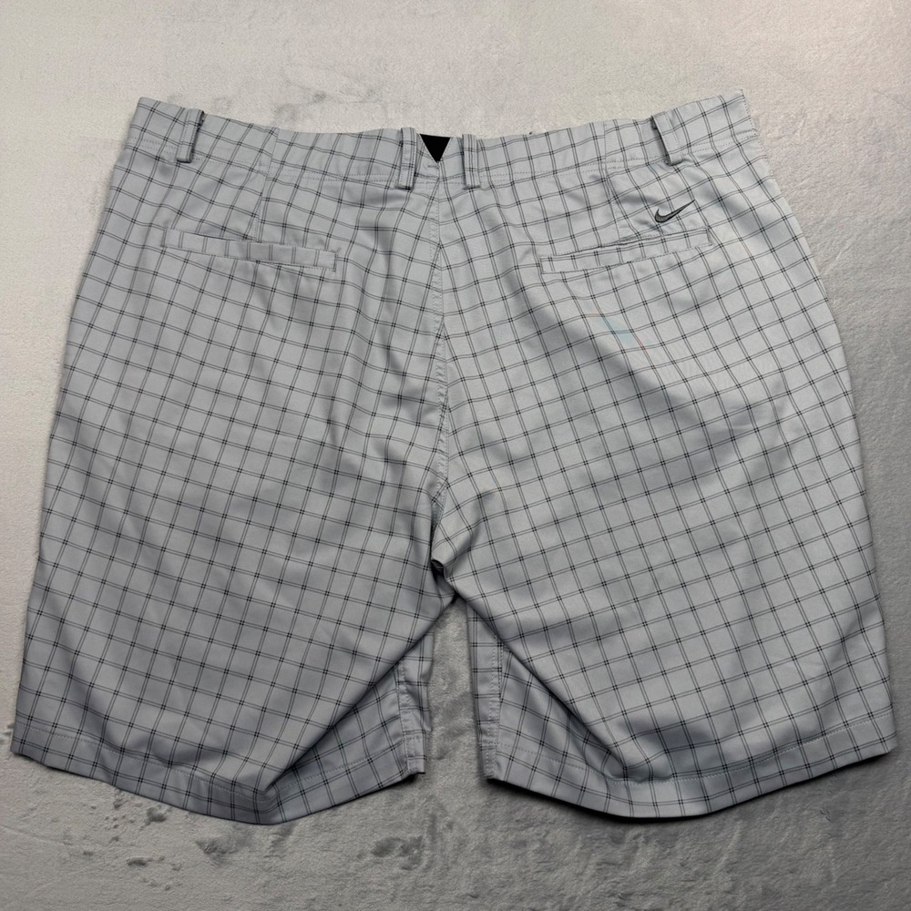 Nike Golf Shorts Mens 42 Grey Plaid Dri-FIT Standard Fit Flat Front 0626-0378 - Picture 5 of 11